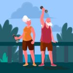 couple personnes âgées entretiennent la forme