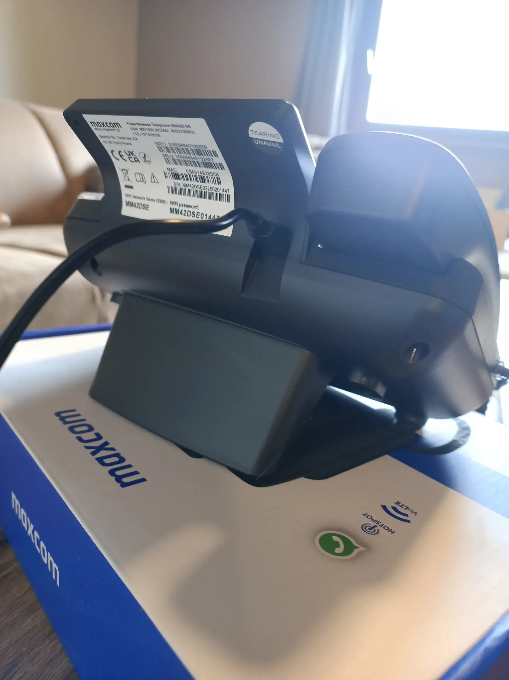 vue arrière du téléphone ip maxcom