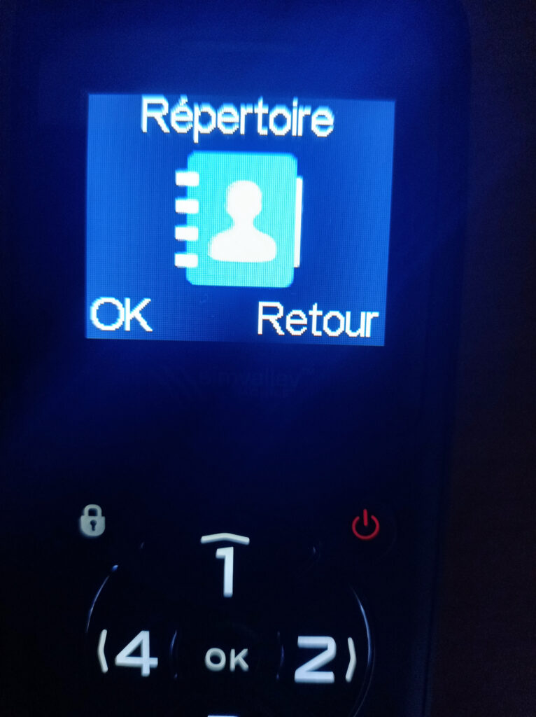 option répertoire téléphone mobile