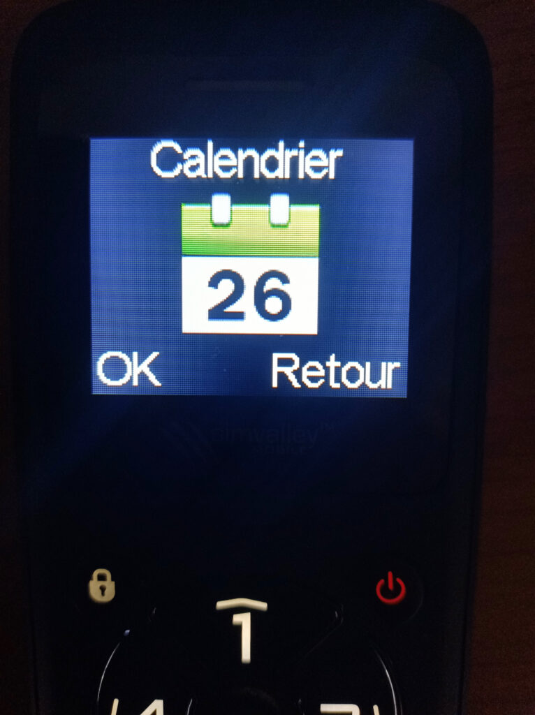 option calendrier téléphone mobile