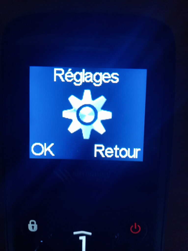 option reglages téléphone mobile